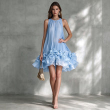 Load image into Gallery viewer, 2026 New French Halter Neck Chiffon Mini Dress for Women Summer Flowy Beach Vacation Dress for Petite
