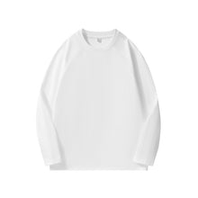 Laden Sie das Bild in den Galerie-Viewer, Men&#39;s Clothing 2025 Spring New Style Youth Solid Twill Cotton Raglan Loose Sweatshirt Long Sleeve T shirt
