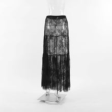 Load image into Gallery viewer, Black Transparent Lace High Waist Maxi Skirt
