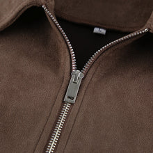 Load image into Gallery viewer, Vintage Brown Suede Lapel Collar Oversized Maillard Jacket
