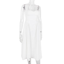 Load image into Gallery viewer, Spaghetti Cupped Slim Flare Midi Dress
