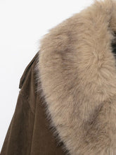 Load image into Gallery viewer, Faux Fur Collar Short Velour Jacket
