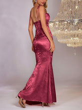 Загрузить изображение в средство просмотра галереи, Jacquard Spaghetti Backless Mermaid Maxi Dress
