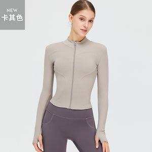 Ladies Long Sleeve Quick Dry Yoga Jacket Running Gym Sporty Jacket