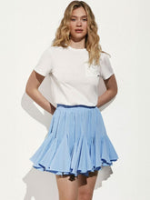 Load image into Gallery viewer, Spliced Frilled Mini Pleating Skirt
