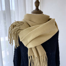 Load image into Gallery viewer, Solid Color Tassel Scarf and Poncho
