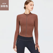 画像をギャラリービューアに読み込む, Ladies Long Sleeve Quick Dry Yoga Jacket Running Gym Sporty Jacket
