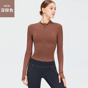 Ladies Long Sleeve Quick Dry Yoga Jacket Running Gym Sporty Jacket