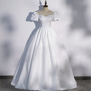 Satin Puff Sleeve Performance Dress