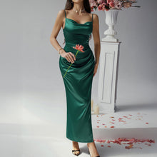 Load image into Gallery viewer, Multi Color Sexy Spaghetti Satin Evening Dress
