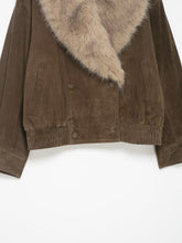 Load image into Gallery viewer, Faux Fur Collar Short Velour Jacket
