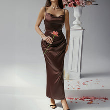 Load image into Gallery viewer, Multi Color Sexy Spaghetti Satin Evening Dress
