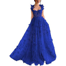 Load image into Gallery viewer, Elegant 3D Embroidery Butterfly Lace Tulle Evening Dress
