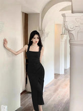 Load image into Gallery viewer, Spagetti Square Neck Ruched Midi Dress
