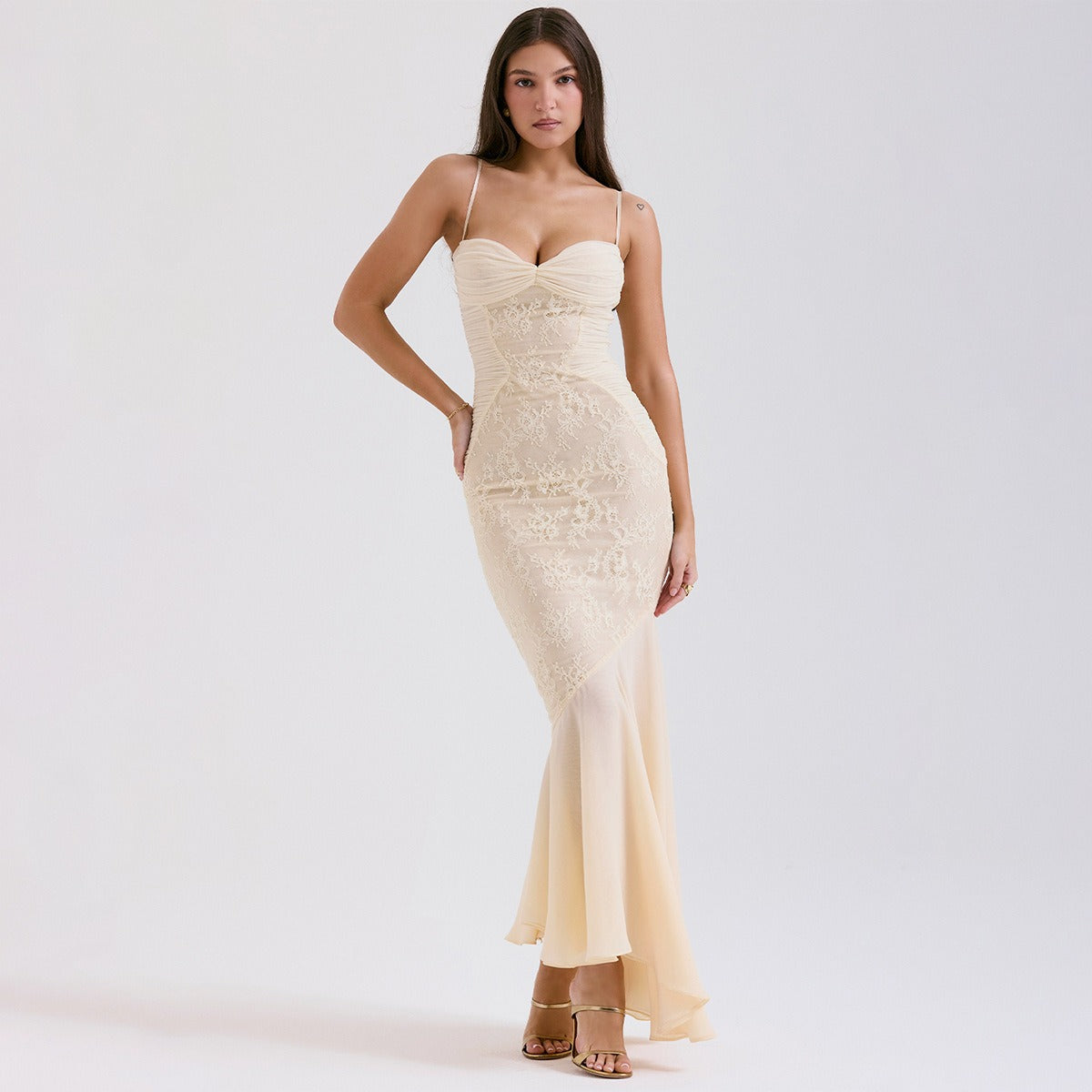 lace spliced midi dress UO Hyacinth Lace Spliced Midi Dress