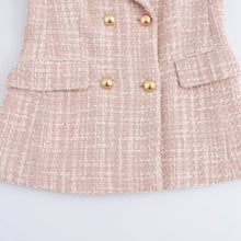 Load image into Gallery viewer, Textured Tweed Double Breast Midi Blazer
