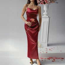 Load image into Gallery viewer, Multi Color Sexy Spaghetti Satin Evening Dress
