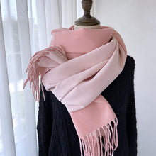 Load image into Gallery viewer, Solid Color Tassel Scarf and Poncho
