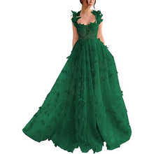 Load image into Gallery viewer, Elegant 3D Embroidery Butterfly Lace Tulle Evening Dress
