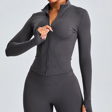 画像をギャラリービューアに読み込む, Ladies Long Sleeve Quick Dry Yoga Jacket Running Gym Sporty Jacket
