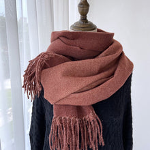 Load image into Gallery viewer, Solid Color Tassel Scarf and Poncho
