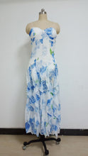 画像をギャラリービューアに読み込む, Spaghetti Chiffon Printed Floral Fairy Maxi Dress
