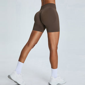 Seamless High Waist Hip Hugger  Sporty Gym Shorts Yoga Shorts