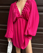 Load image into Gallery viewer, Deep V Neck Long Sleeve Mini Dress
