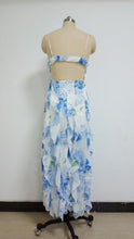 画像をギャラリービューアに読み込む, Spaghetti Chiffon Printed Floral Fairy Maxi Dress
