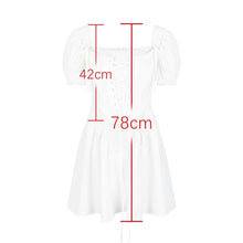 Load image into Gallery viewer, White Puff Short Sleeve Boning Top Dress Two Piece Set
