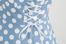 Load image into Gallery viewer, Vintage Cotton Polka Dot Halter Neck Performance Dress Tie Photo Shooting Picnic Big Flare Midi Dress
