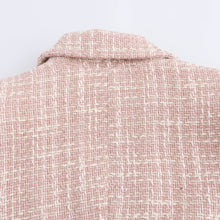 Load image into Gallery viewer, Textured Tweed Double Breast Midi Blazer
