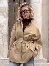 Load image into Gallery viewer, Long Style Oversized Drawstring Windbreaker
