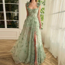 Load image into Gallery viewer, Elegant 3D Embroidery Butterfly Lace Tulle Evening Dress
