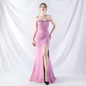 Boning Slim Beaded Shaping Evening Dress