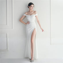 Load image into Gallery viewer, Off Shoulder High Slit Nightclub Wedding Banquet Evening Dress
