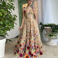 画像をギャラリービューアに読み込む, Colorful Embroidered Floral Long Evening Dress Bridesmaid Dress
