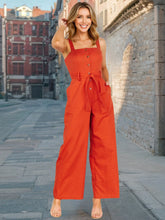 Load image into Gallery viewer, Sleeveless Belted Button Up Jumpsuit
