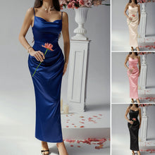 Load image into Gallery viewer, Multi Color Sexy Spaghetti Satin Evening Dress
