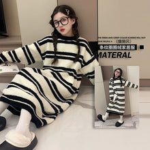 Load image into Gallery viewer, Girl&#39;s Cozy Oversized Stripe Winter Loungewear
