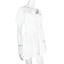 Load image into Gallery viewer, White Puff Short Sleeve Boning Top Dress Two Piece Set
