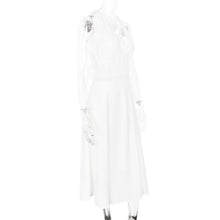 Carica l&#39;immagine nel visualizzatore di Gallery, White Halter Neck Slim Backless Boning Midi Dress
