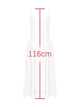 Загрузить изображение в средство просмотра галереи, V Neck Spaghetti Backless Flare Midi Dress
