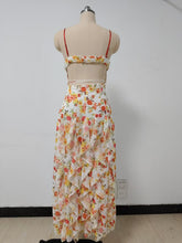 画像をギャラリービューアに読み込む, Spaghetti Chiffon Printed Floral Fairy Maxi Dress
