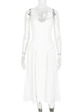 Загрузить изображение в средство просмотра галереи, V Neck Spaghetti Backless Flare Midi Dress
