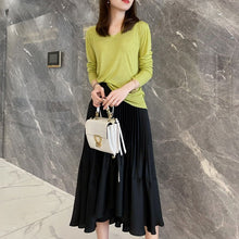 Load image into Gallery viewer, Irregular Pleated High Waist Midi Flare Skirt
