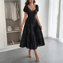 Загрузить изображение в средство просмотра галереи, Short Puff Sleeve Tiered Midi Dress
