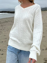 Load image into Gallery viewer, V Neck Cable Pattern Sweater
