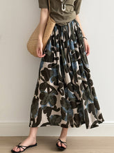 Load image into Gallery viewer, Oil Painting Printing High Waist A Line Flare Skirt
