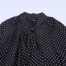 Load image into Gallery viewer, Oversized Bow Tie Flare Polka Dot Shirt
